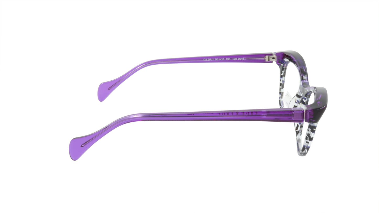 Face A Face Eyeglasses Frame GILDA 1 Col. 2014 Acetate Lines and Blue Light