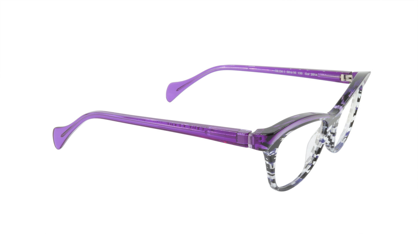 Face A Face Eyeglasses Frame GILDA 1 Col. 2014 Acetate Lines and Blue Light