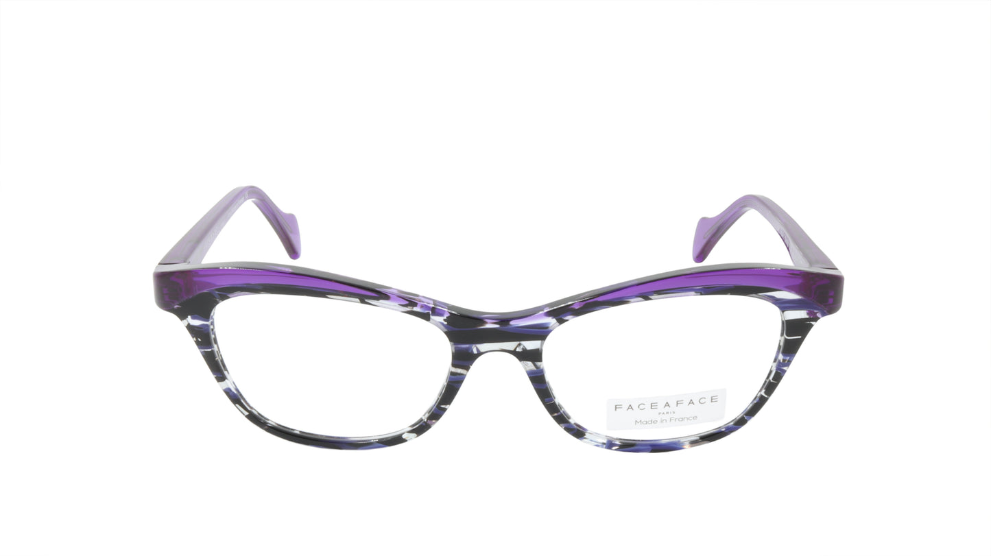 Face A Face Eyeglasses Frame GILDA 1 Col. 2014 Acetate Lines and Blue Light
