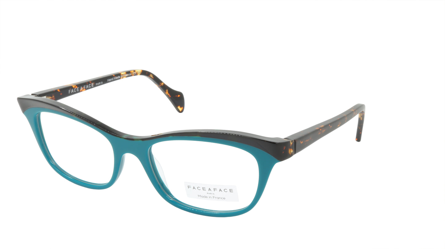Face A Face Eyeglasses Frame GILDA 2 Col. 3036 Acetate Dark Opaque Turquoise