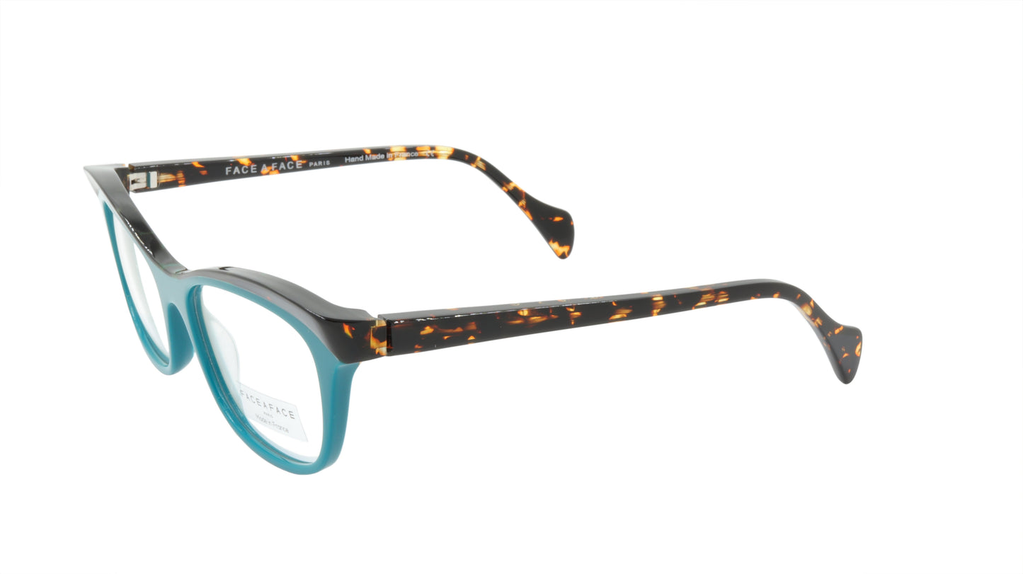 Face A Face Eyeglasses Frame GILDA 2 Col. 3036 Acetate Dark Opaque Turquoise