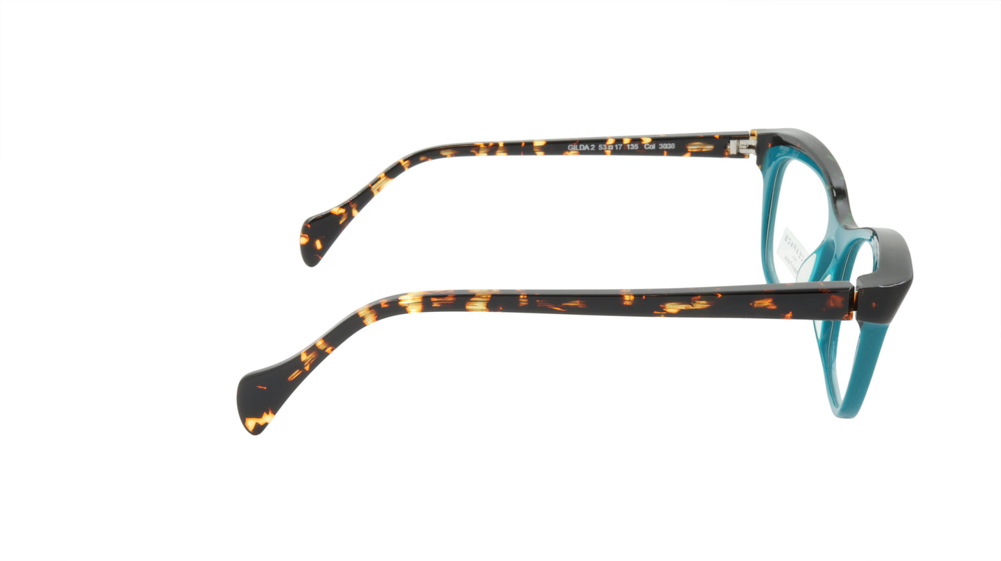 Face A Face Eyeglasses Frame GILDA 2 Col. 3036 Acetate Dark Opaque Turquoise