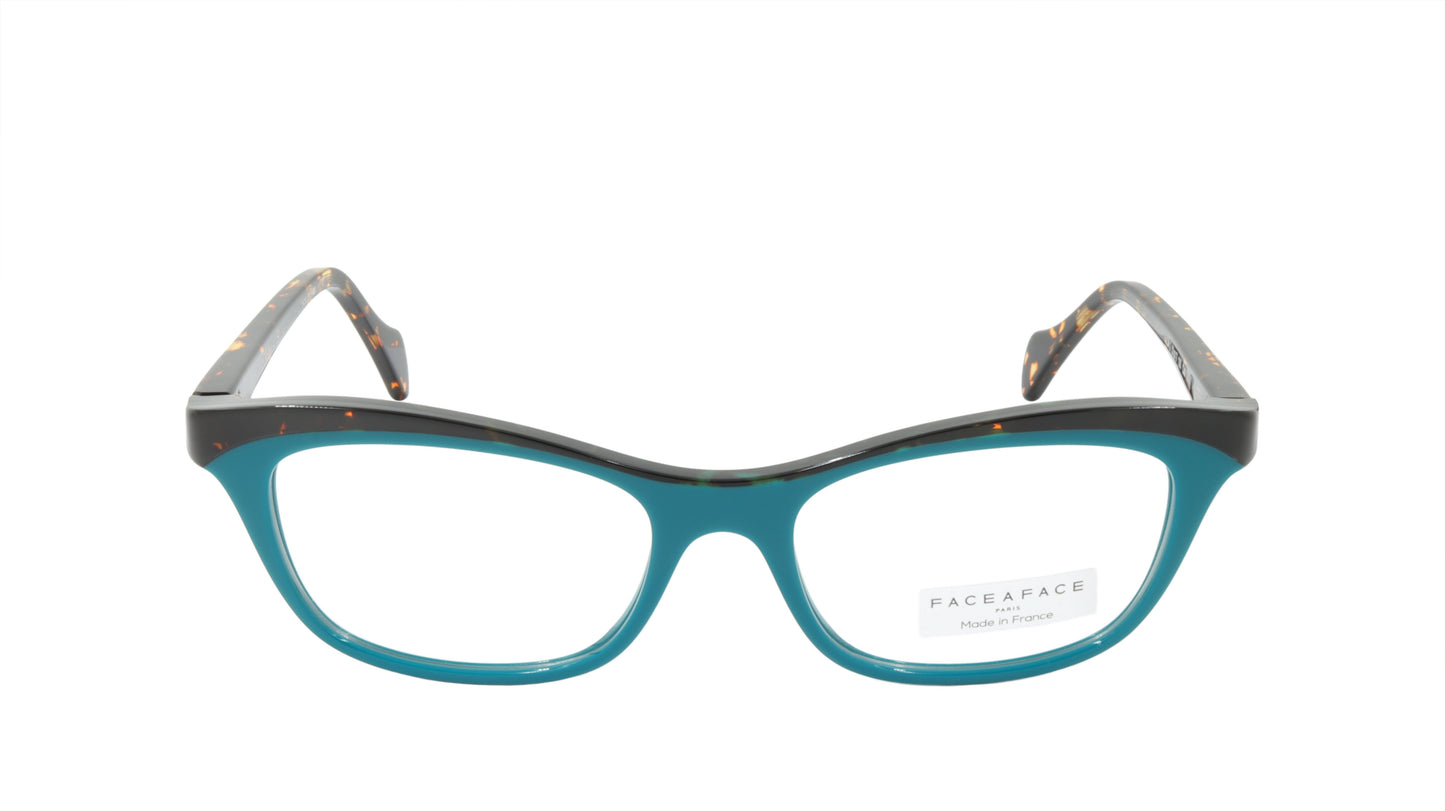 Face A Face Eyeglasses Frame GILDA 2 Col. 3036 Acetate Dark Opaque Turquoise