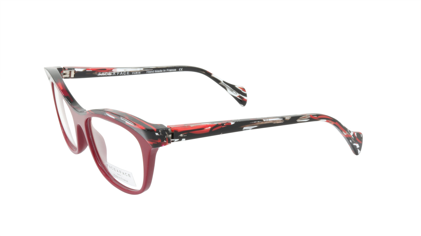 Face A Face Eyeglasses Frame GILDA 2 Col. 4023 Acetate Purple Red Lines Red Ligh