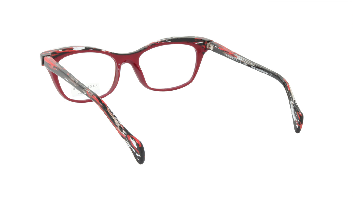 Face A Face Eyeglasses Frame GILDA 2 Col. 4023 Acetate Purple Red Lines Red Ligh