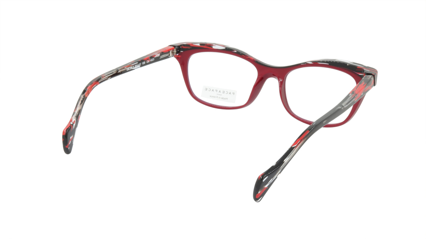 Face A Face Eyeglasses Frame GILDA 2 Col. 4023 Acetate Purple Red Lines Red Ligh