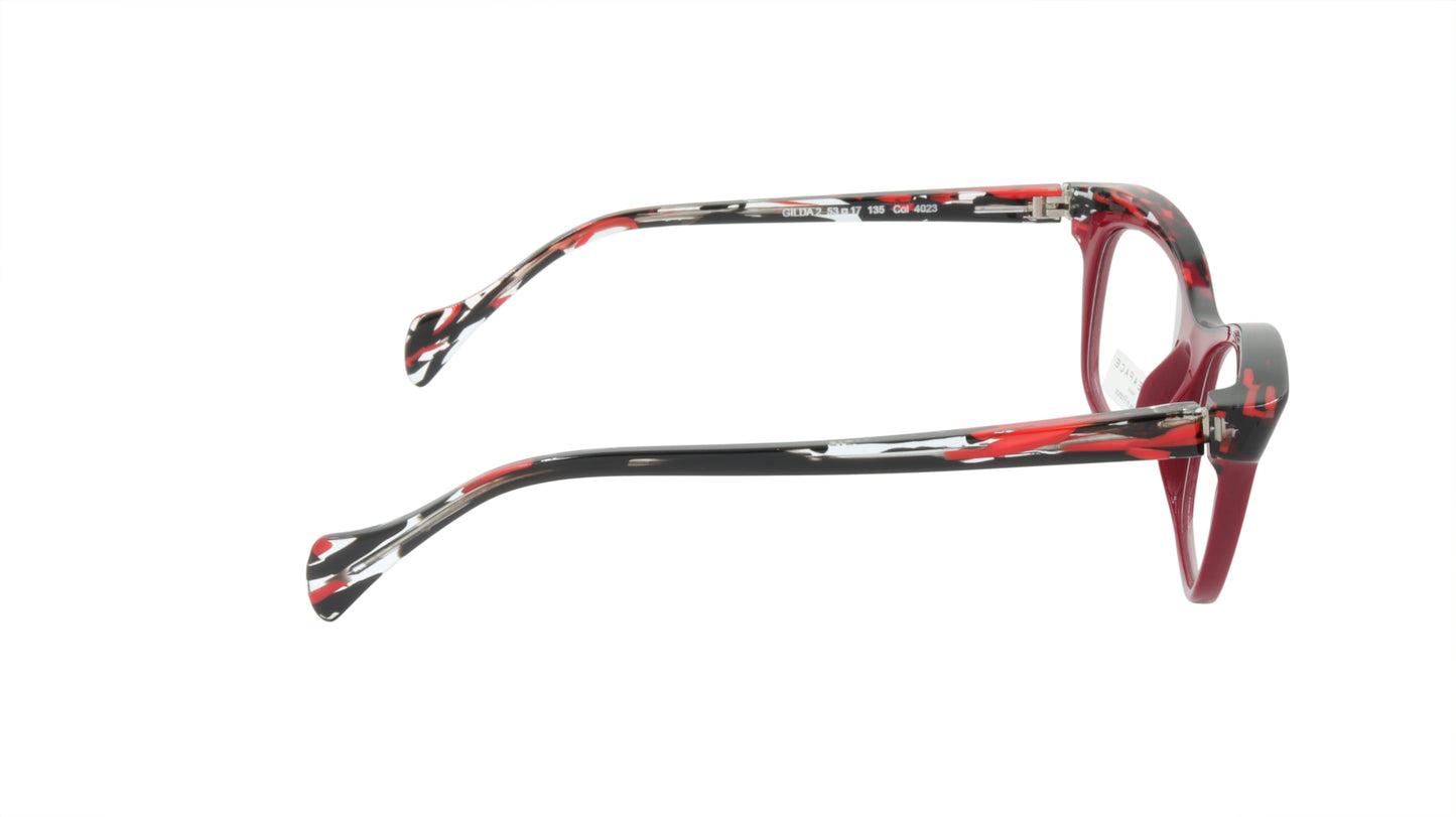 Face A Face Eyeglasses Frame GILDA 2 Col. 4023 Acetate Purple Red Lines Red Ligh