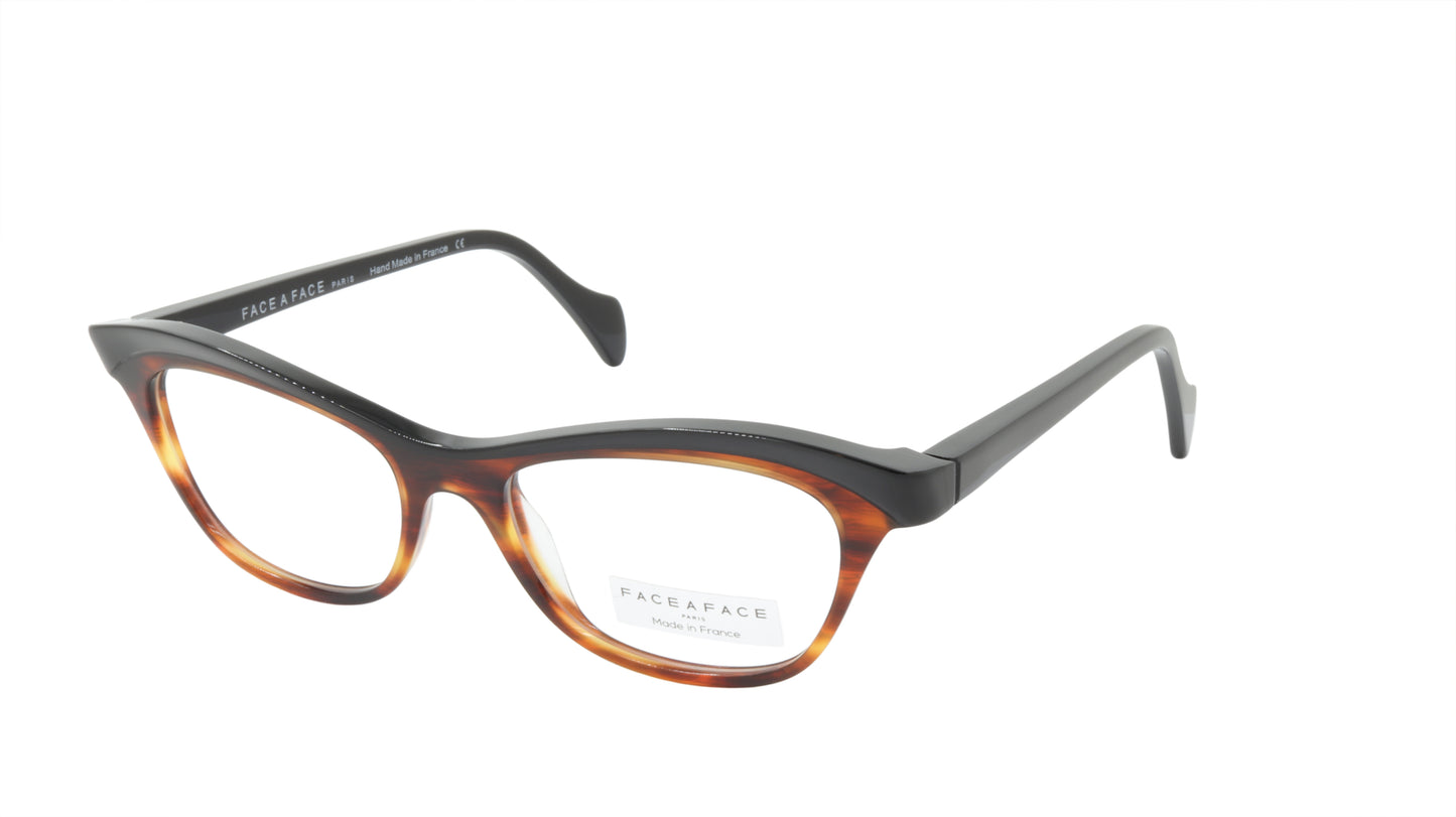 Face A Face Eyeglasses Frame GILDA 1 Col. 167 Acetate Brown Horn Black