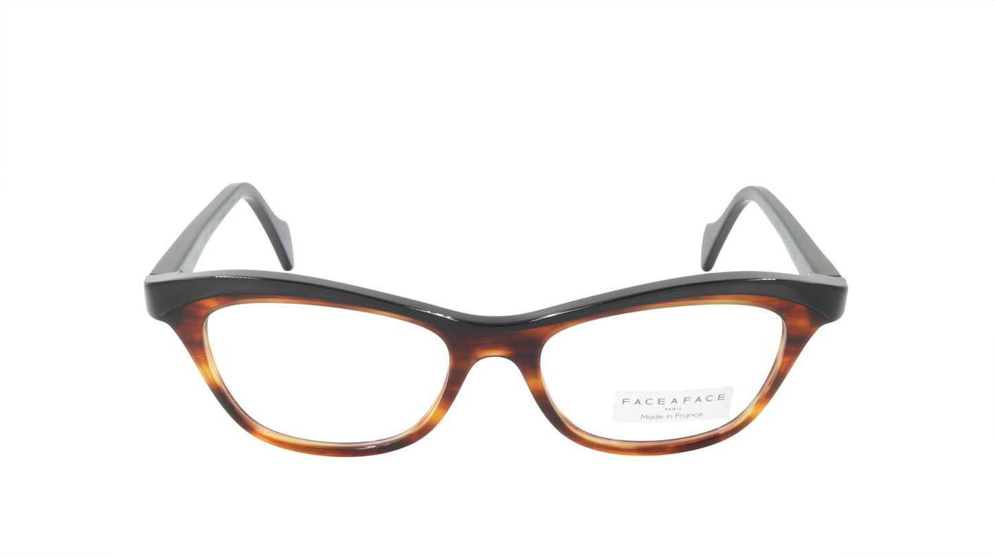 Face A Face Eyeglasses Frame GILDA 1 Col. 167 Acetate Brown Horn Black