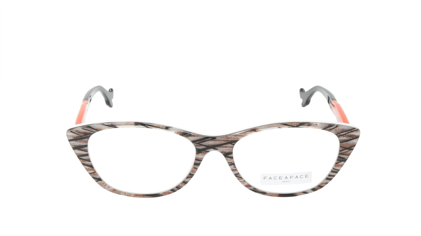Face A Face Eyewear in Zig Zag Pattern in Orange and White