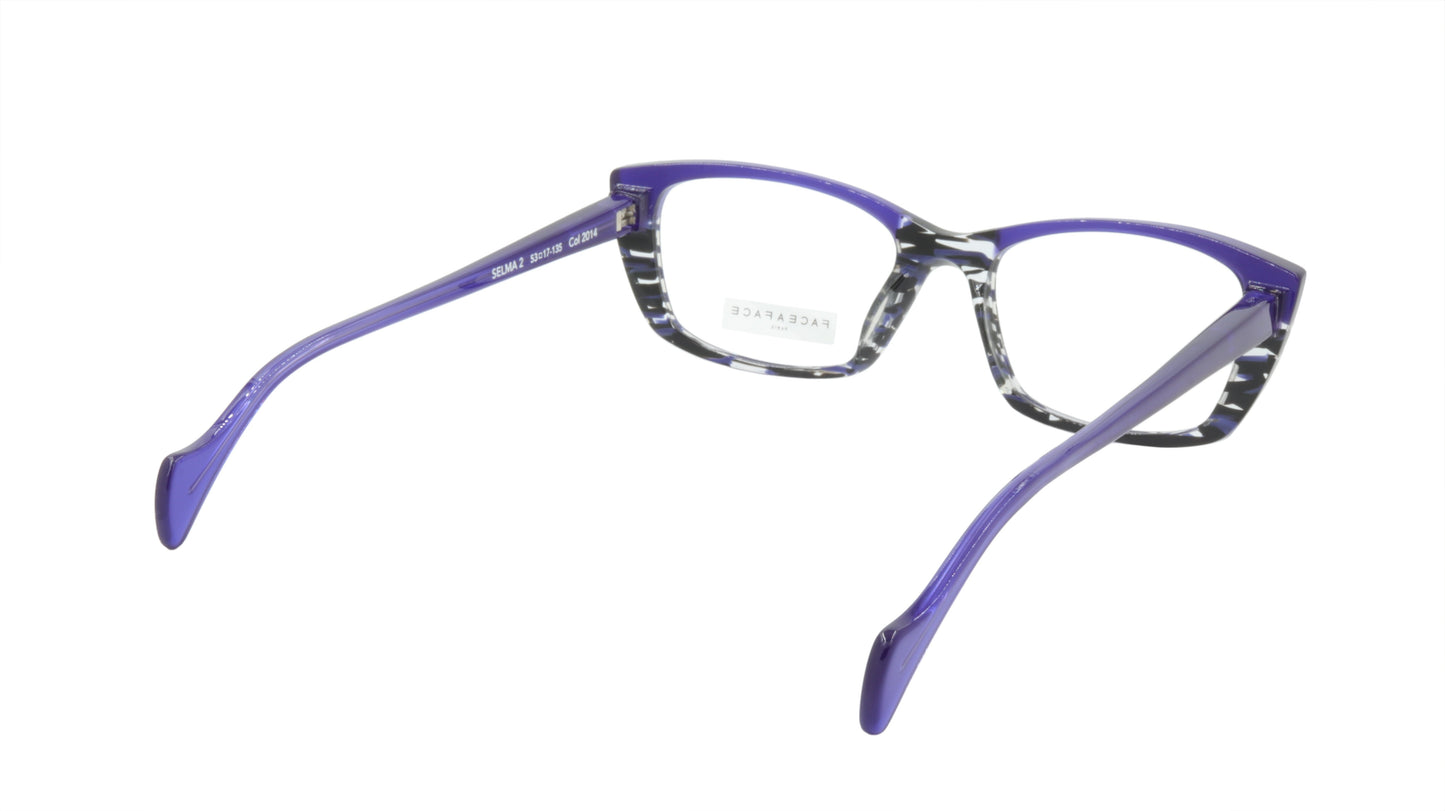 Face A Face Eyeglasses Frame SELMA 2 Col. 2014 Acetate Lines and Blue Light
