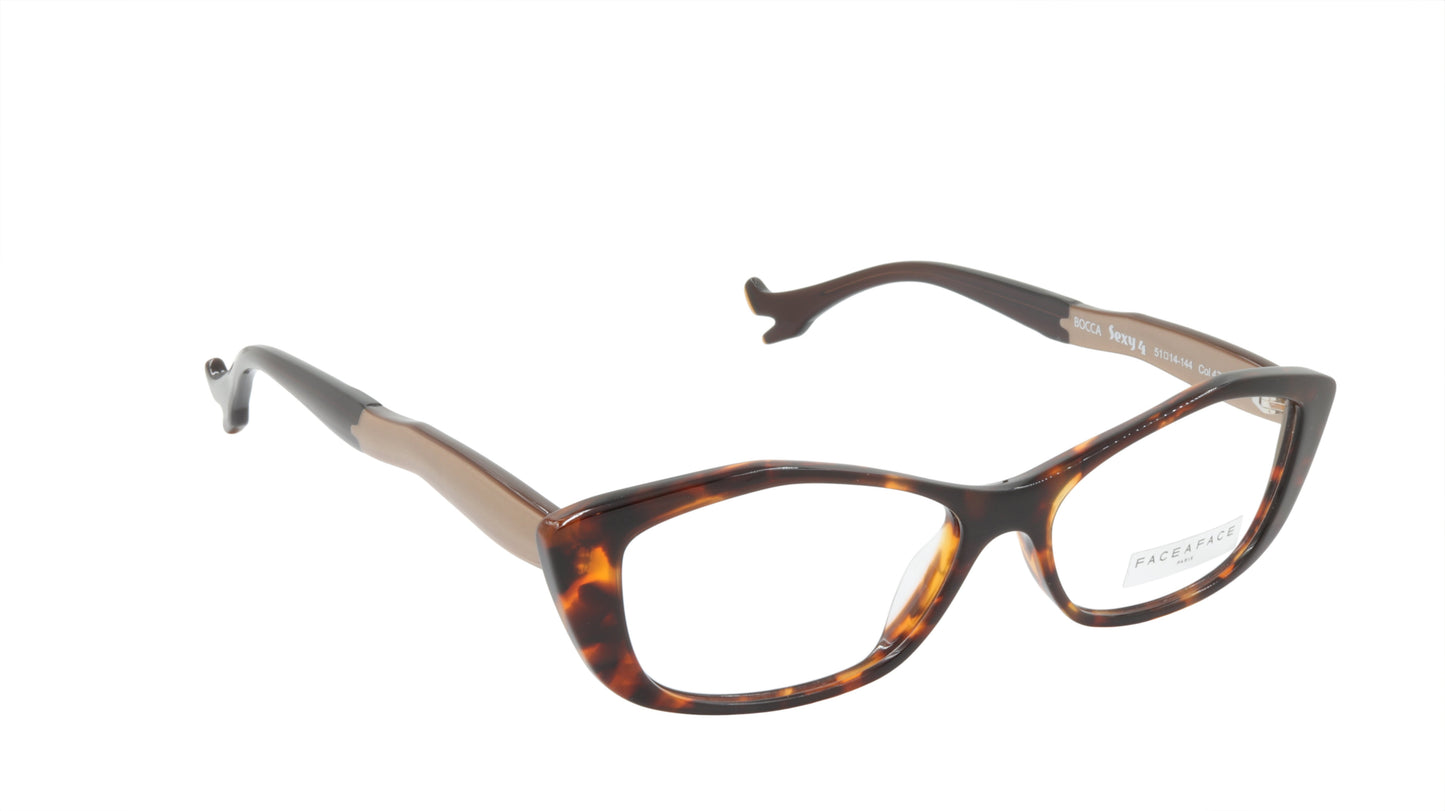 Face A Face Eyeglasses Frame BOCCA SEXY 4 Col. 476 Acetate Tortoise Beige Brown