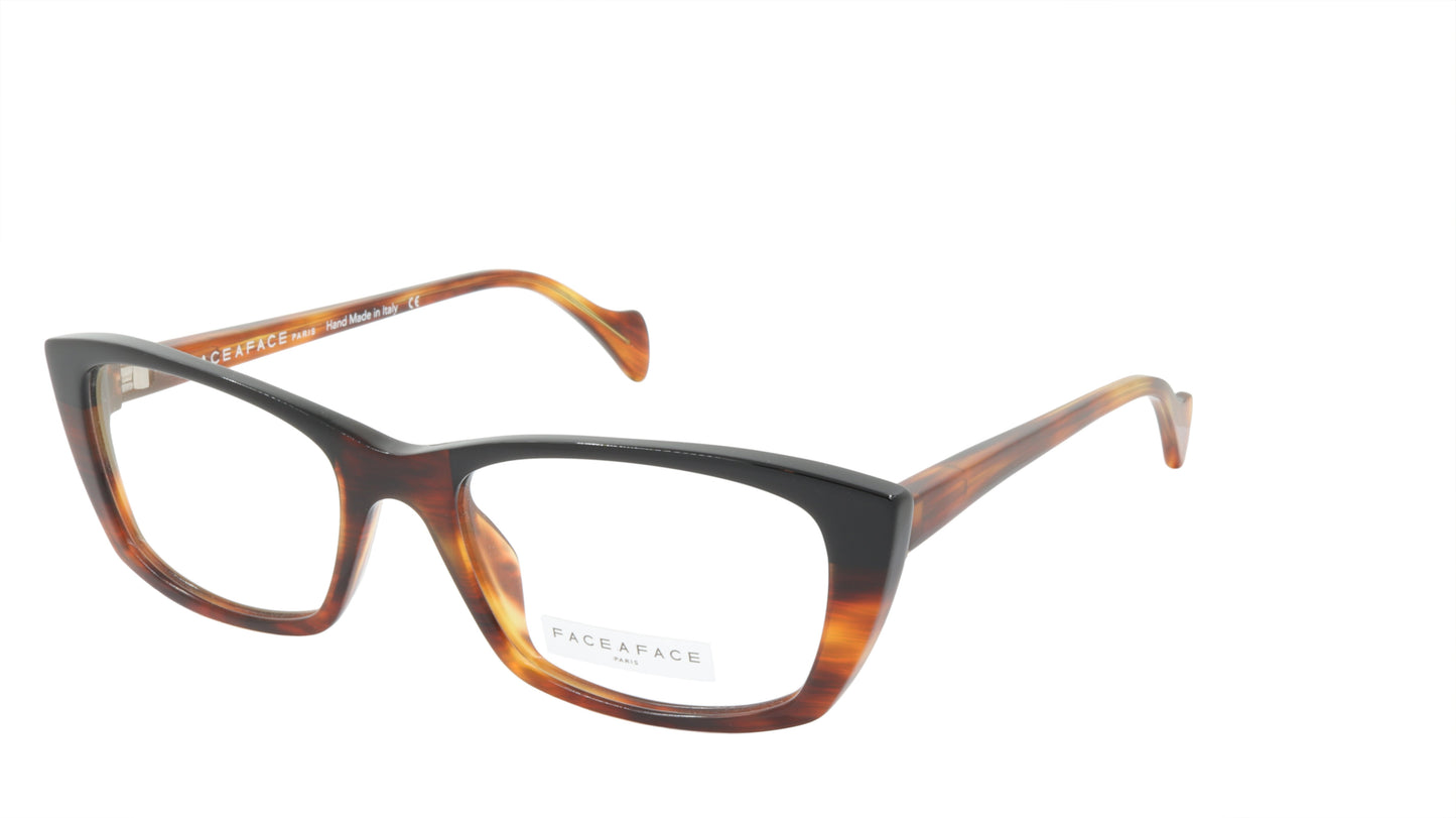 Face A Face Eyeglasses Frame SELMA 2 Col. 167 Acetate Bronw Horn Black