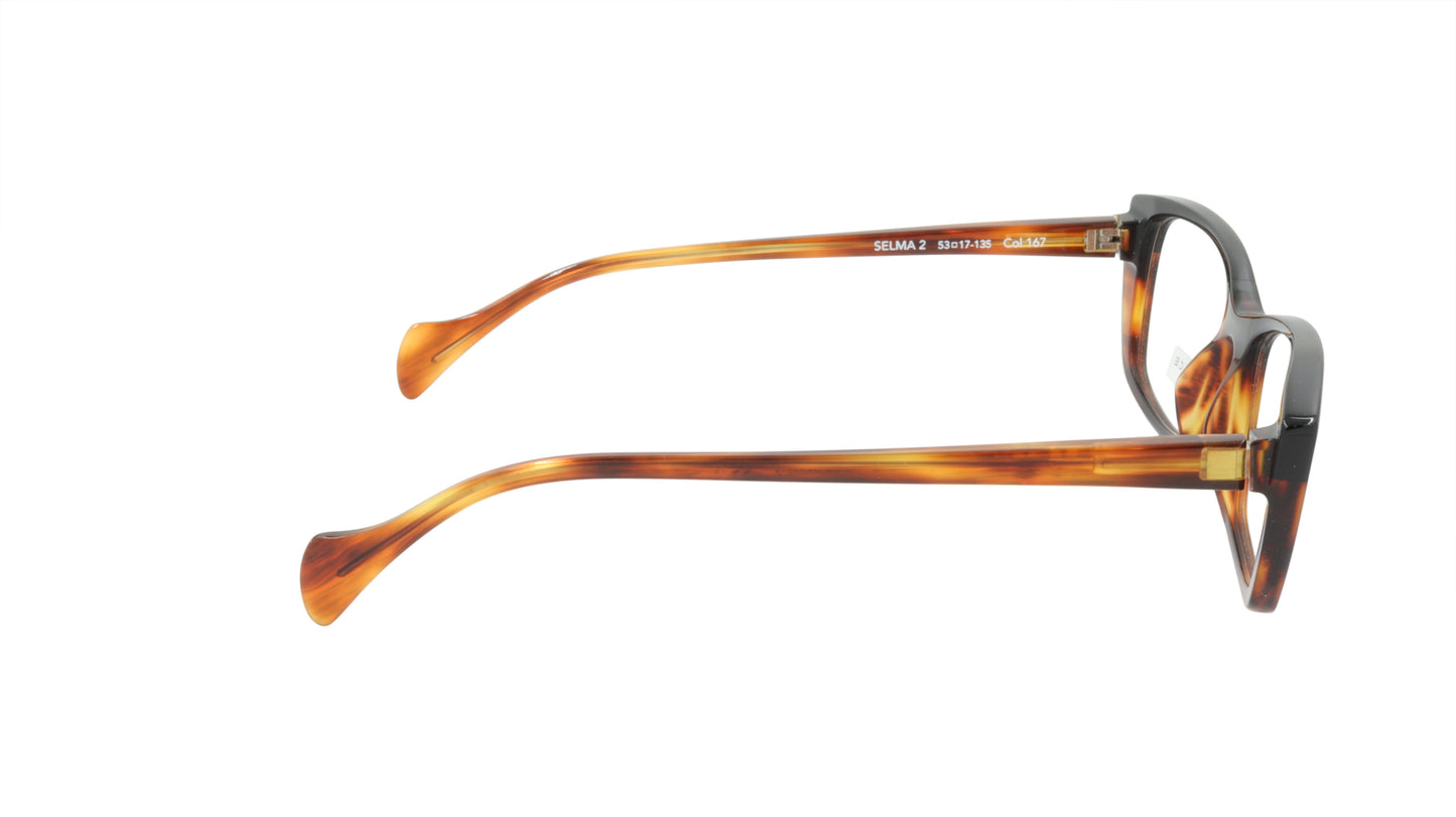 Face A Face Eyeglasses Frame SELMA 2 Col. 167 Acetate Bronw Horn Black