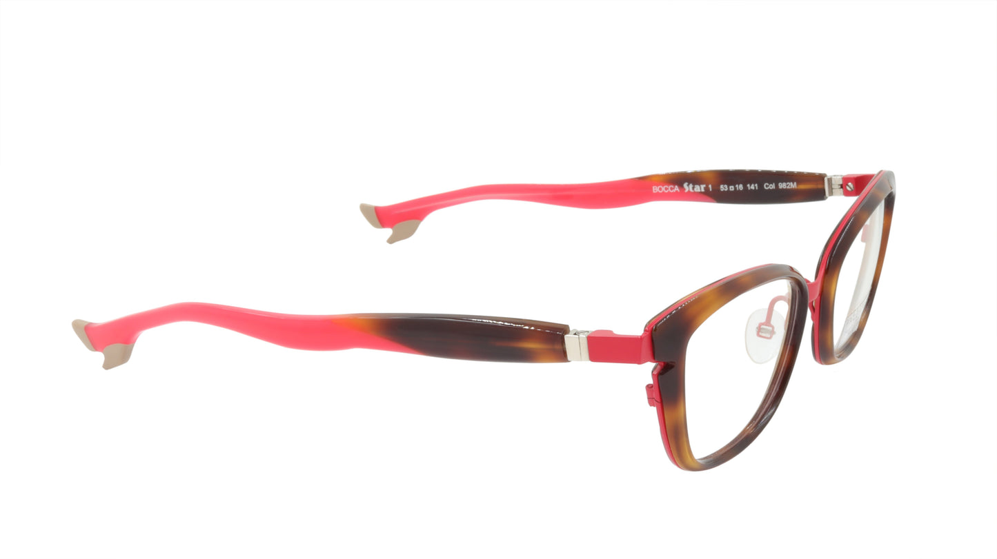 Face A Face Eyeglasses Frame BOCCA STAR 1 Col. 982M Acetate Matte Cherry Red