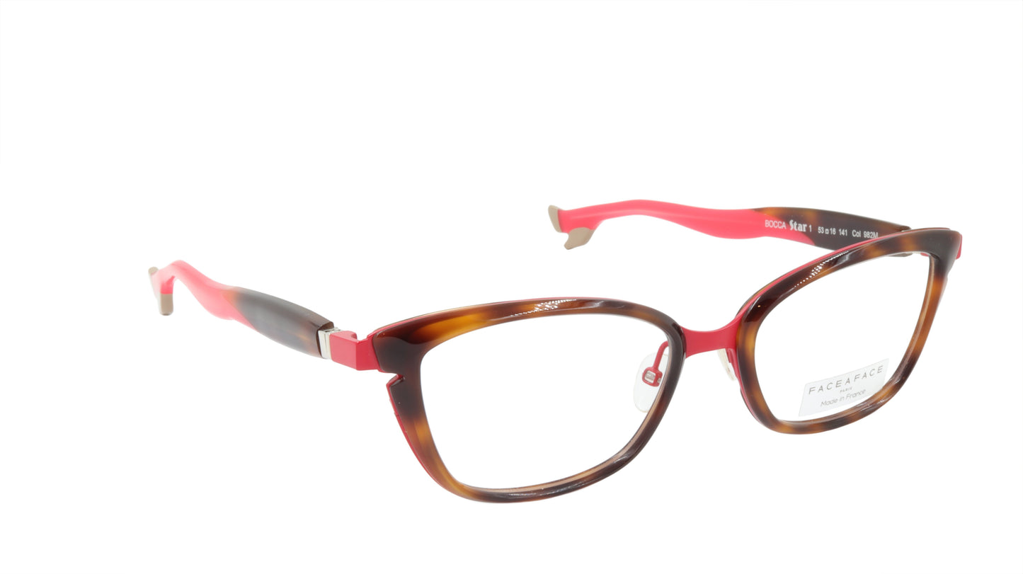 Face A Face Eyeglasses Frame BOCCA STAR 1 Col. 982M Acetate Matte Cherry Red