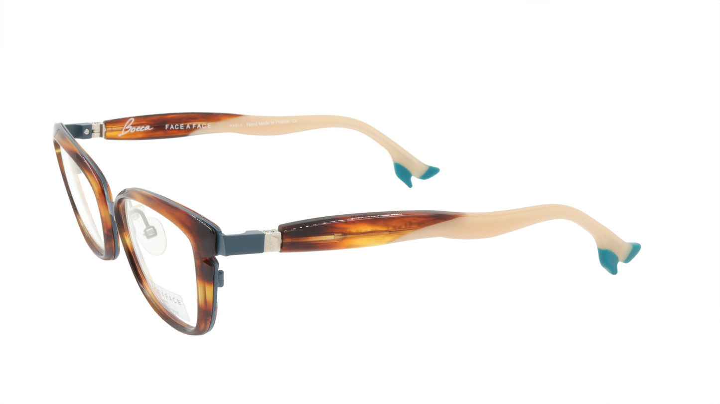 Face A Face Eyeglasses Frame BOCCA STAR 1 Col. 9470 Acetate Blue Grey Brown Horn