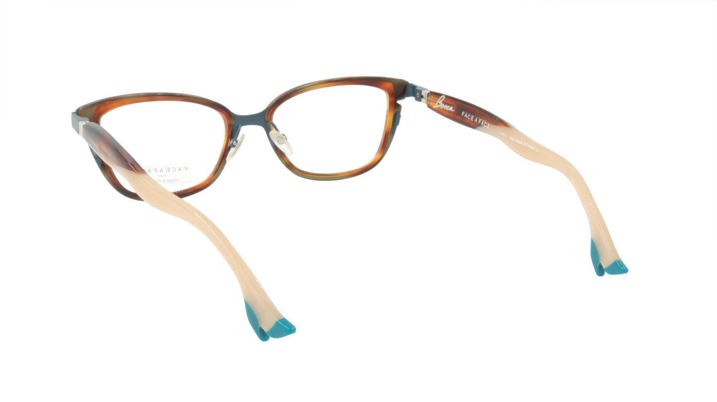Face A Face Eyeglasses Frame BOCCA STAR 1 Col. 9470 Acetate Blue Grey Brown Horn