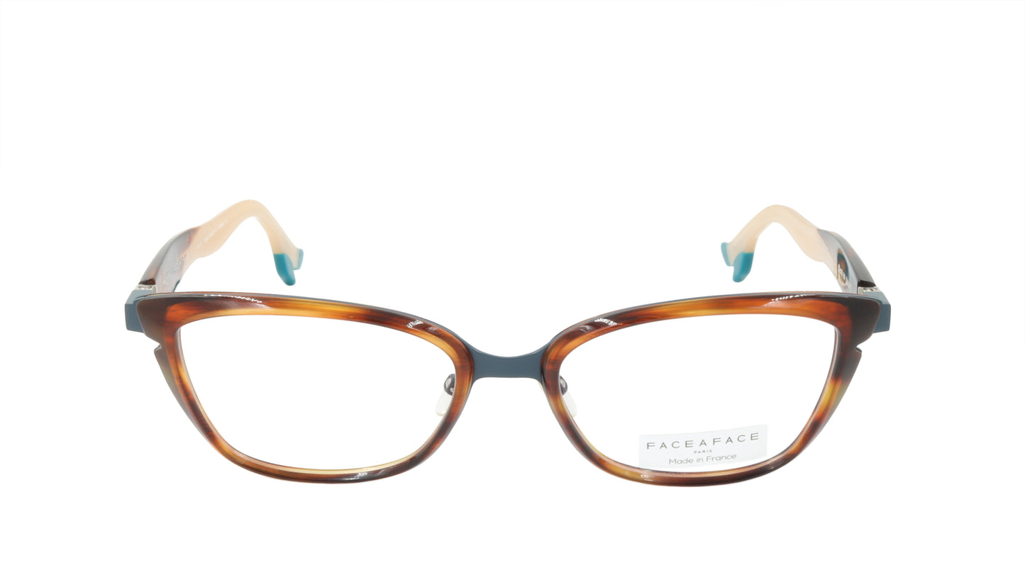 Face A Face Eyeglasses Frame BOCCA STAR 1 Col. 9470 Acetate Blue Grey Brown Horn