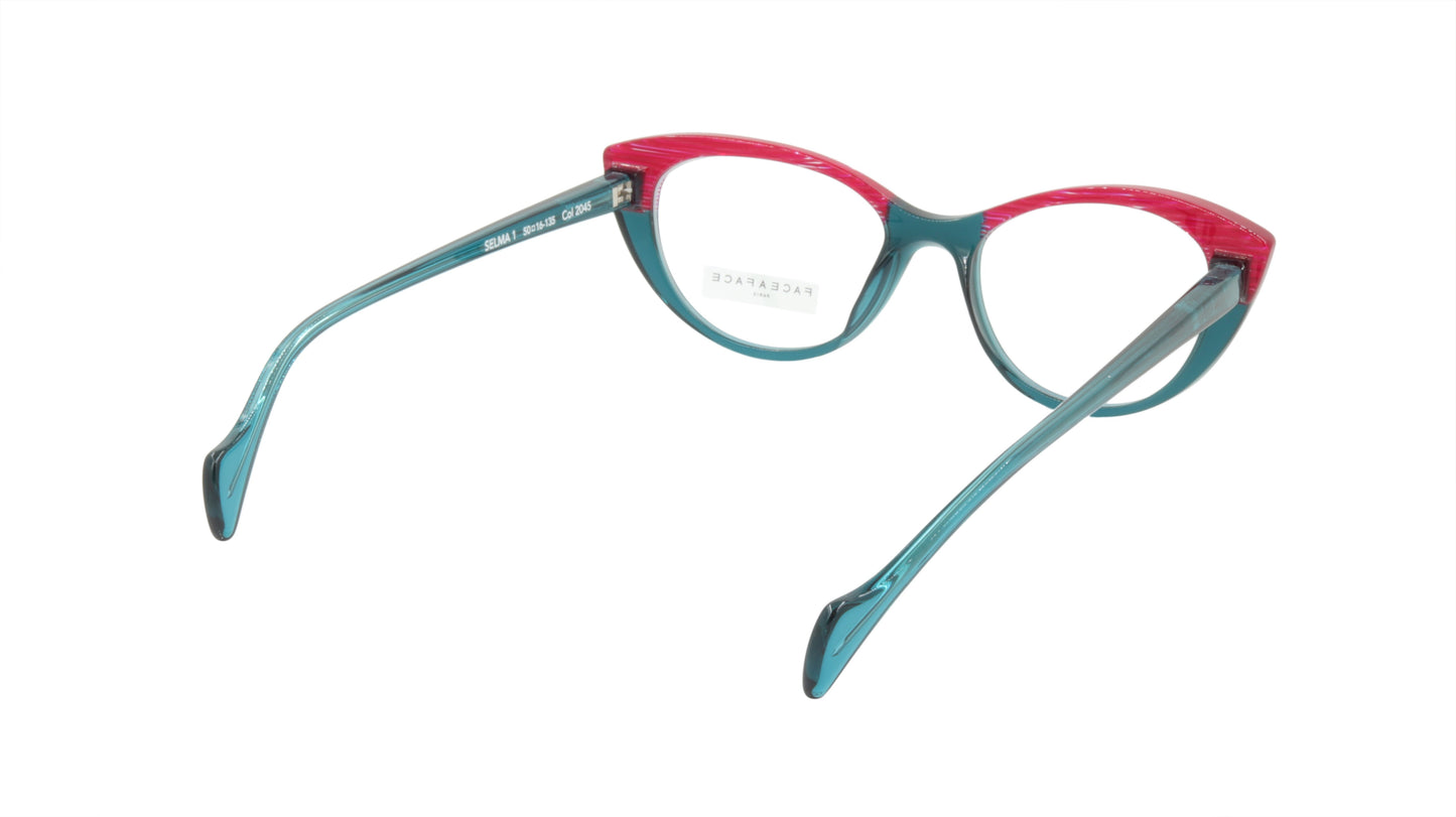 Face A Face Eyeglasses Frame SELMA 1 Col. 2045 Acetate Transparent Duck Blue