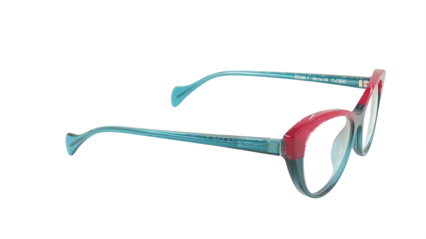 Face A Face Eyeglasses Frame SELMA 1 Col. 2045 Acetate Transparent Duck Blue