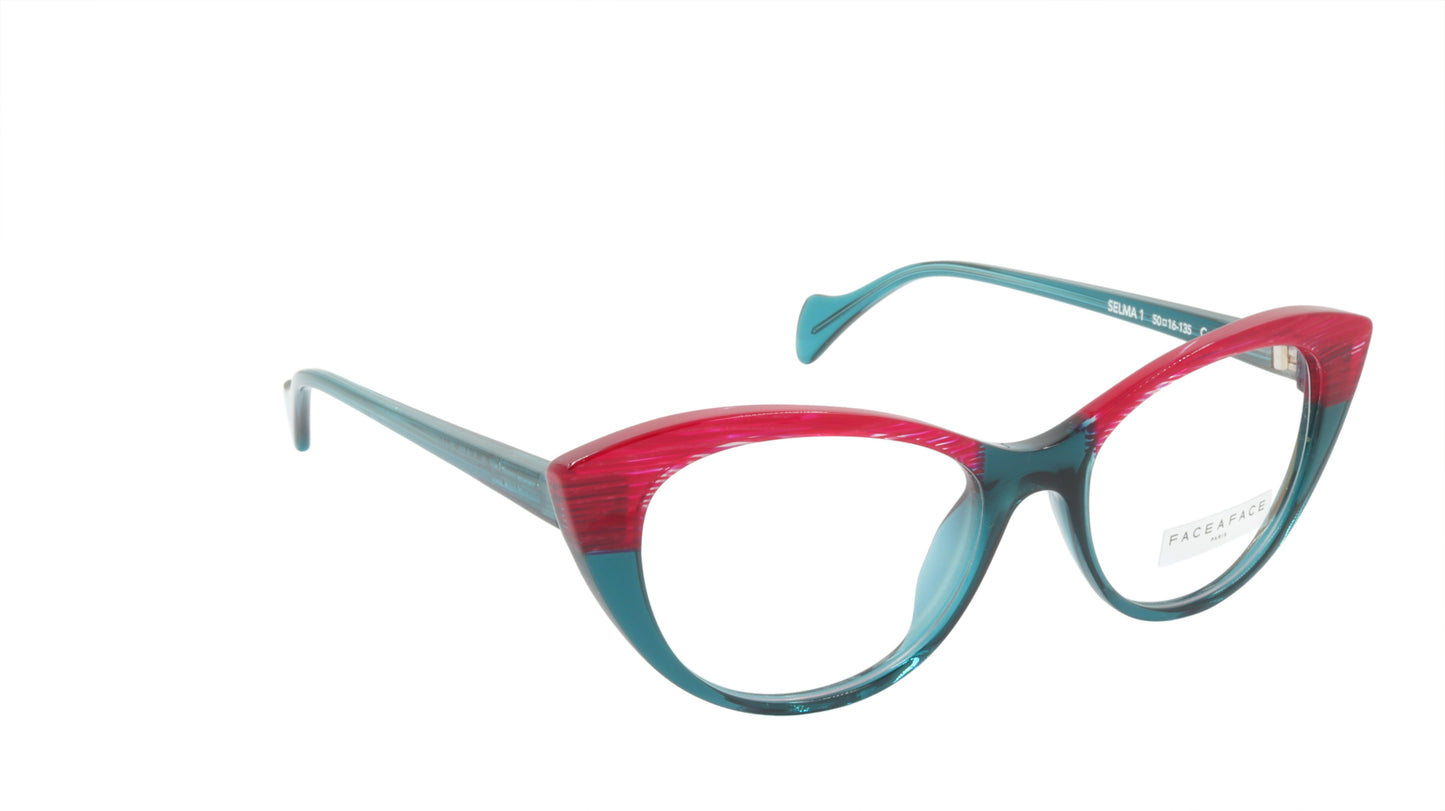 Face A Face Eyeglasses Frame SELMA 1 Col. 2045 Acetate Transparent Duck Blue