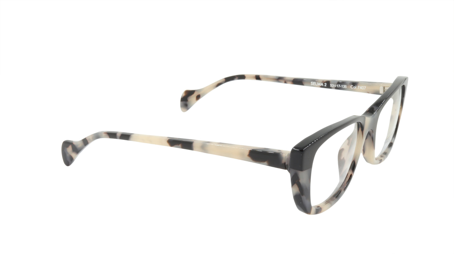 Face A Face Eyeglasses Frame SELMA 2 Col. 7407 Acetate Congo Camouflage Black