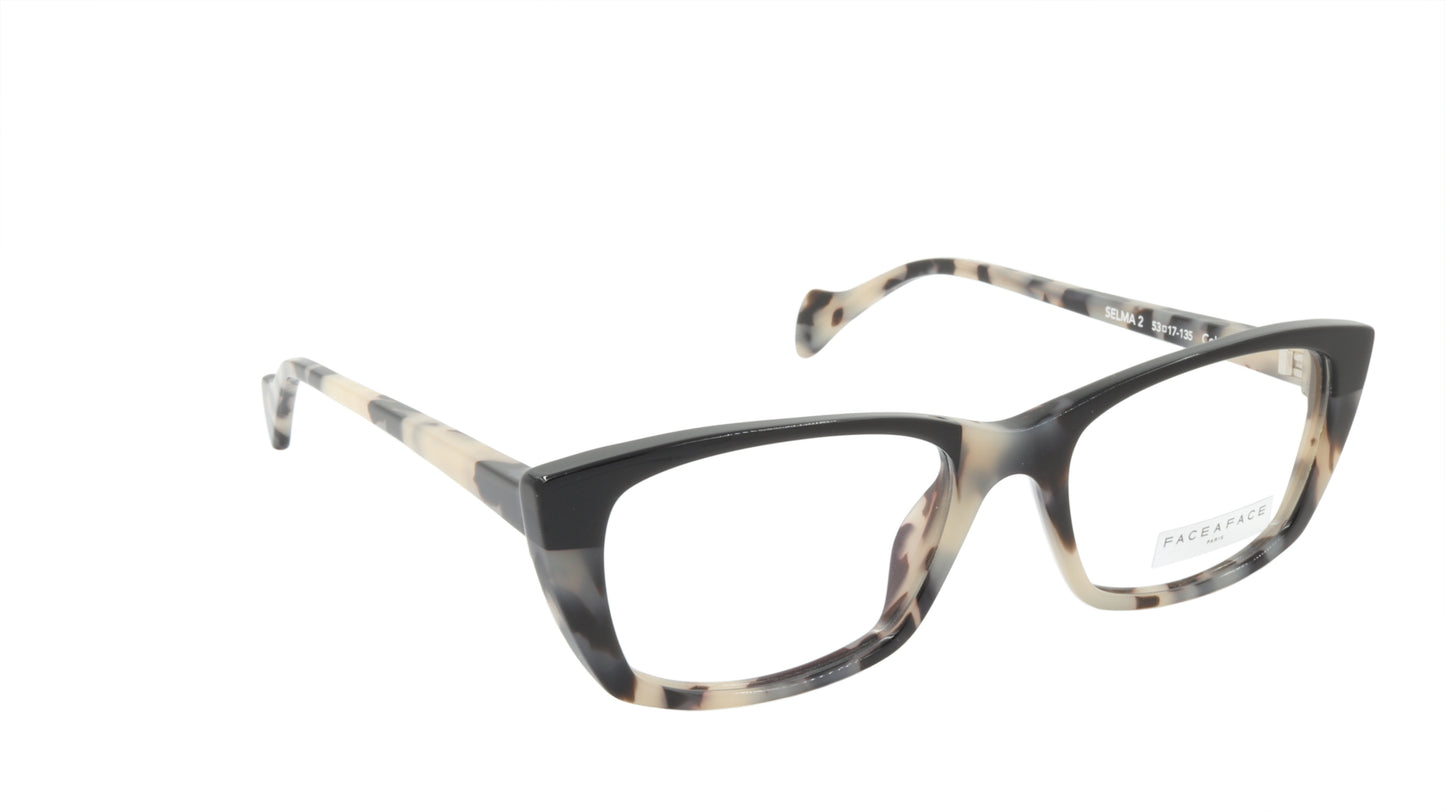 Face A Face Eyeglasses Frame SELMA 2 Col. 7407 Acetate Congo Camouflage Black