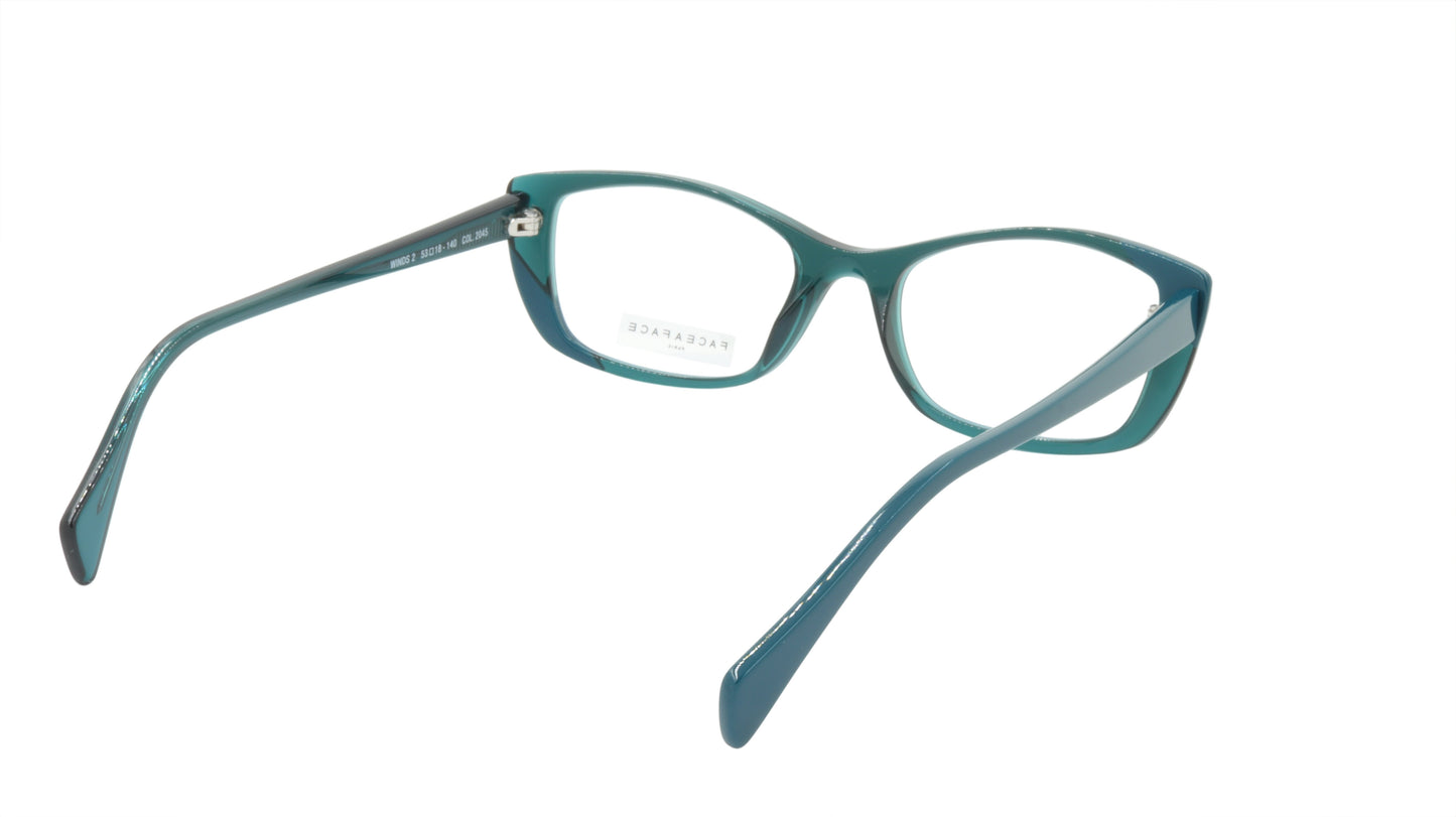Face A Face Eyeglasses Frame WINDS 2 Col. 2045 Acetate Duck Blue