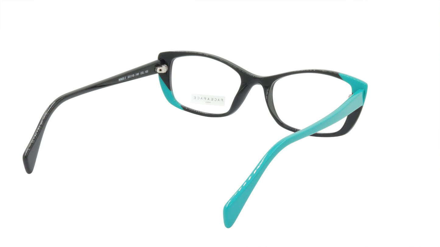 Face A Face Eyeglasses Frame WINDS 2 Col. 100 Acetate Black