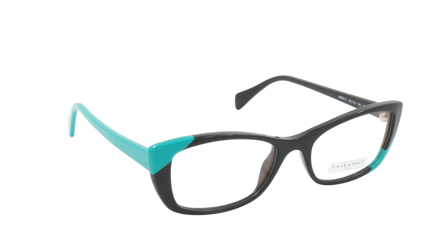 Face A Face Eyeglasses Frame WINDS 2 Col. 100 Acetate Black