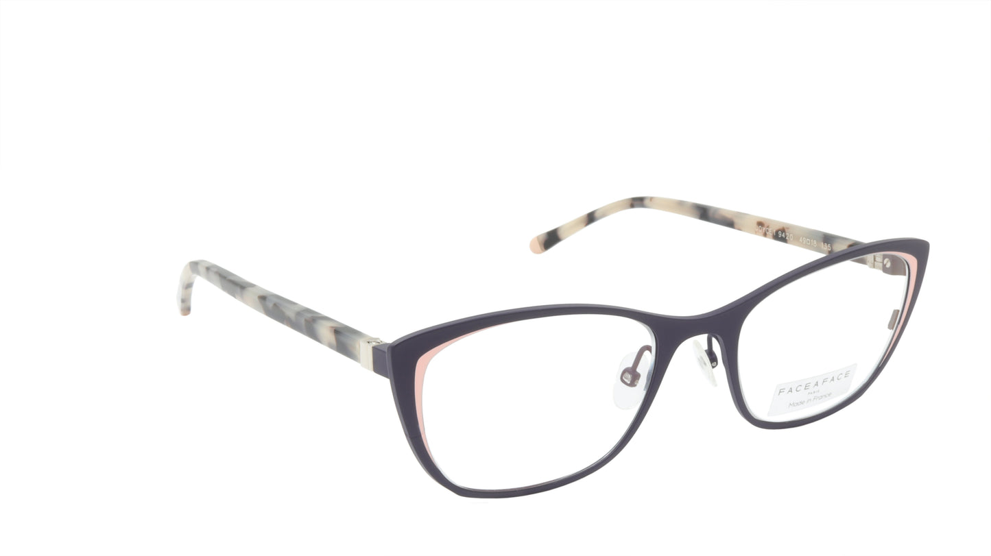 Face A Face Eyeglasses Frame JOYCE 1 Col. 9420 Acetate Matte Dark Violet Pastel