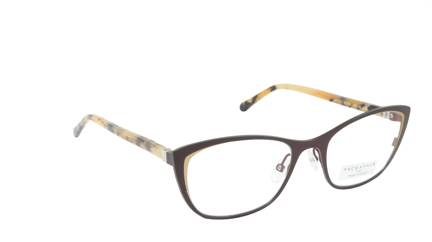 Face A Face Eyeglasses Frame JOYCE 1 Col. 9324 Acetate Dark Aubergine
