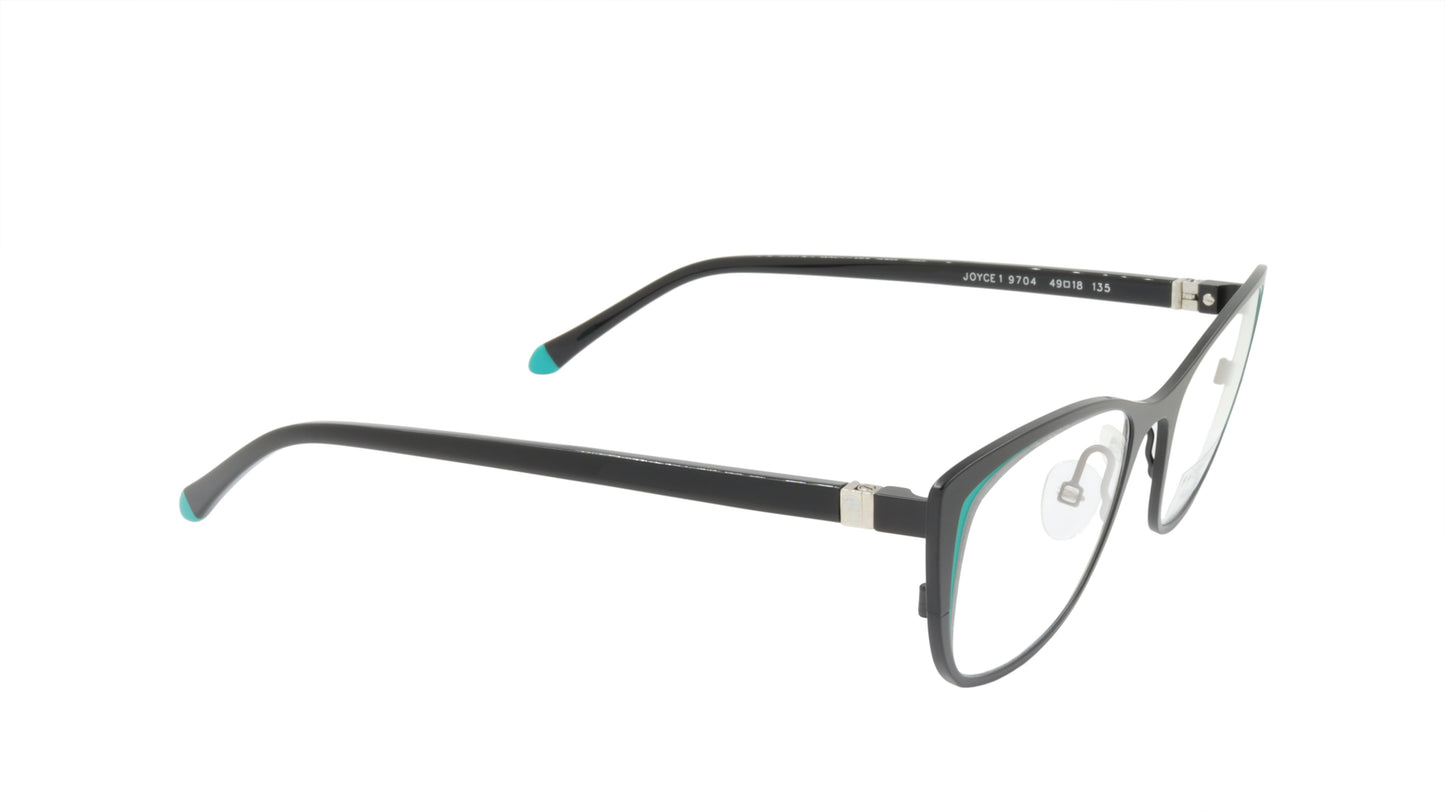 Face A Face Cateye Eyewear in Black and Emerald Green