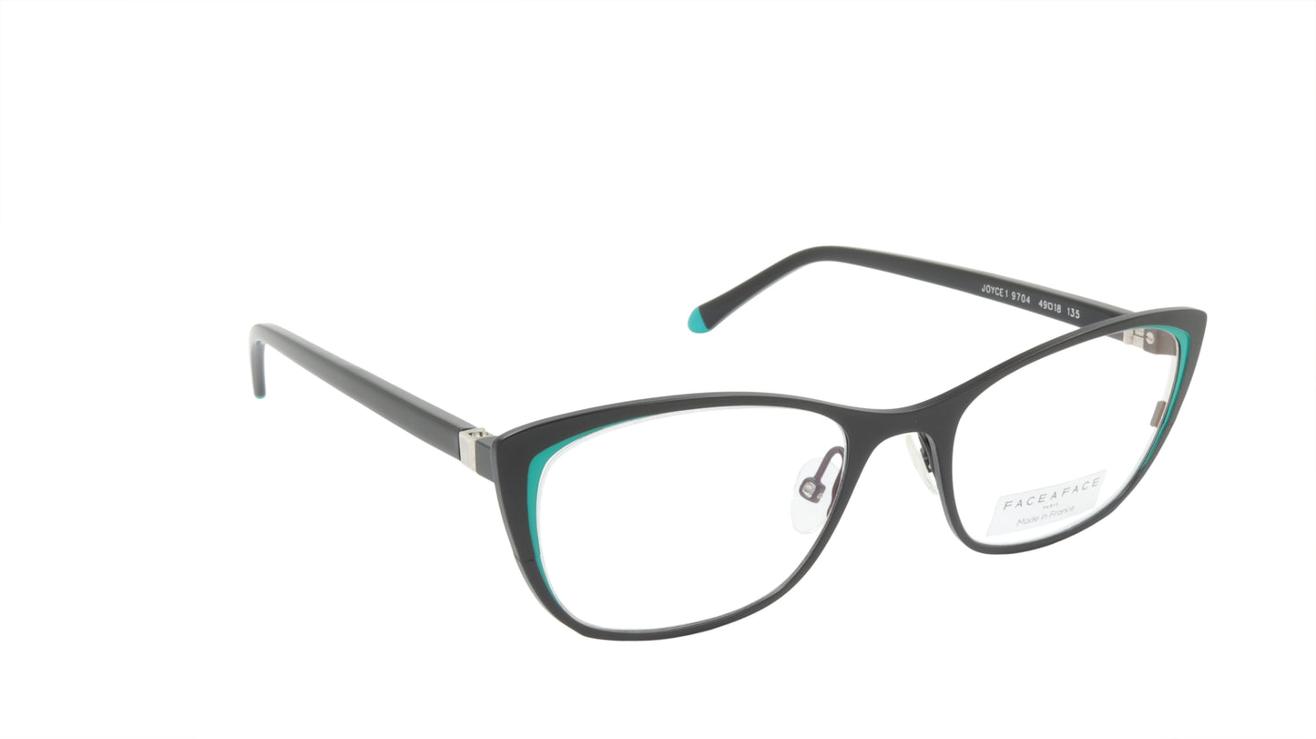 Face A Face Cateye Eyewear in Black and Emerald Green