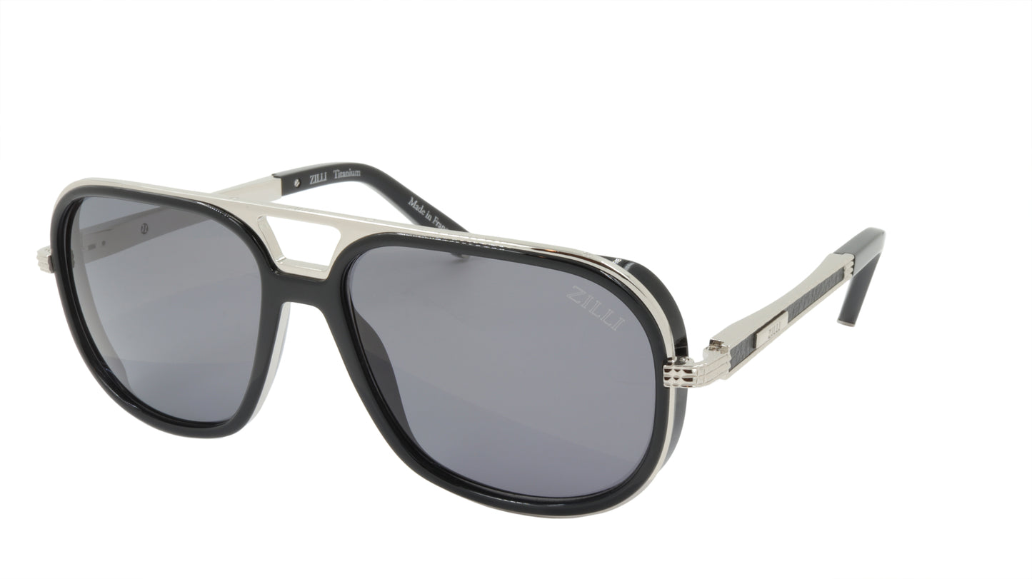 ZILLI Sunglasses Titanium Acetate Leather Polarized France Handmade ZI 65026 C06