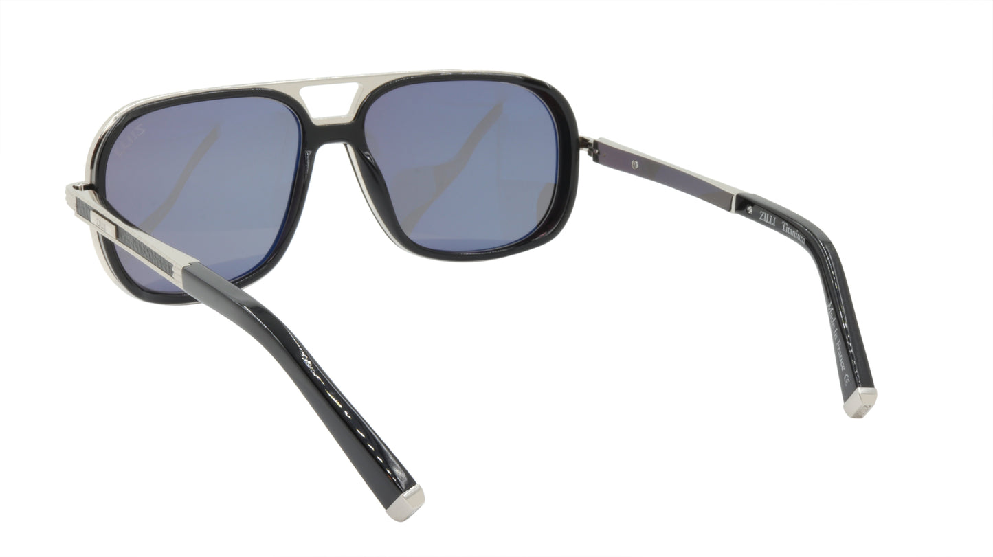 ZILLI Sunglasses Titanium Acetate Leather Polarized France Handmade ZI 65026 C06