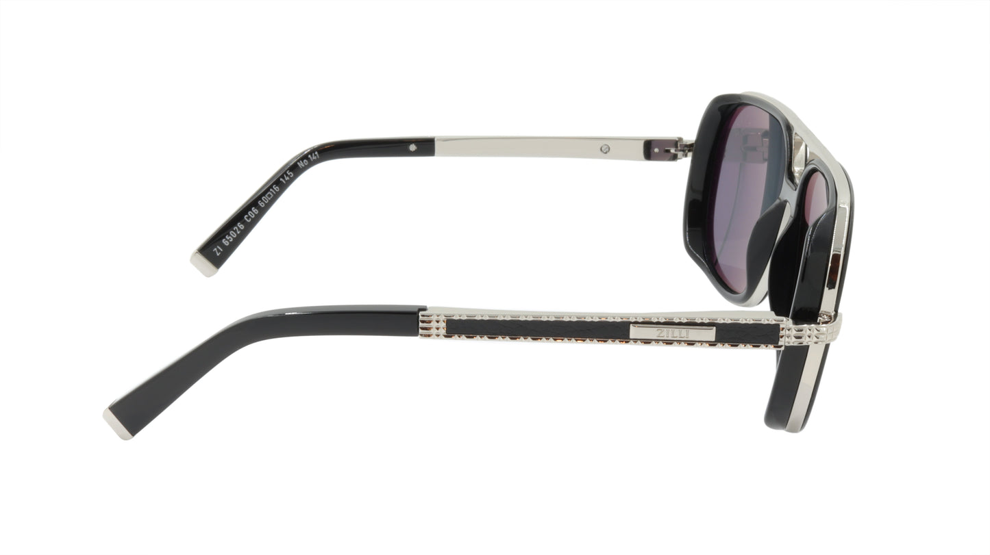 ZILLI Sunglasses Titanium Acetate Leather Polarized France Handmade ZI 65026 C06