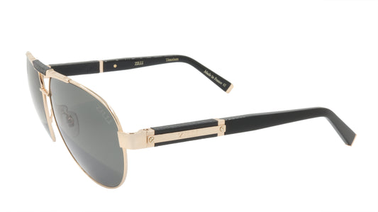 ZILLI Sunglasses Titanium Acetate Leather Polarized France Handmade ZI 65032 C01