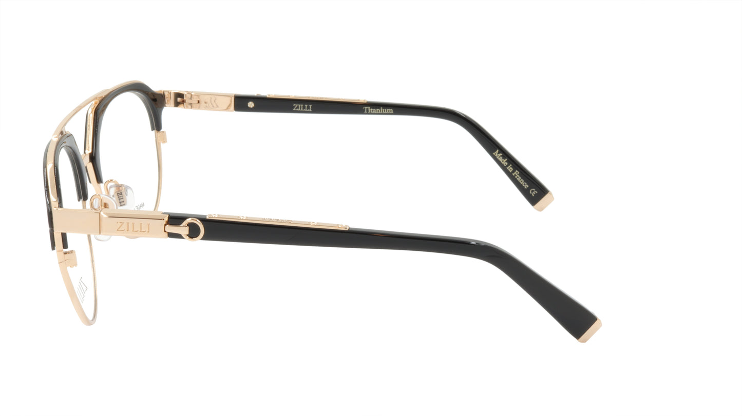 ZILLI Eyeglasses Frame Titanium Acetate Leather France Made ZI 60023 C01