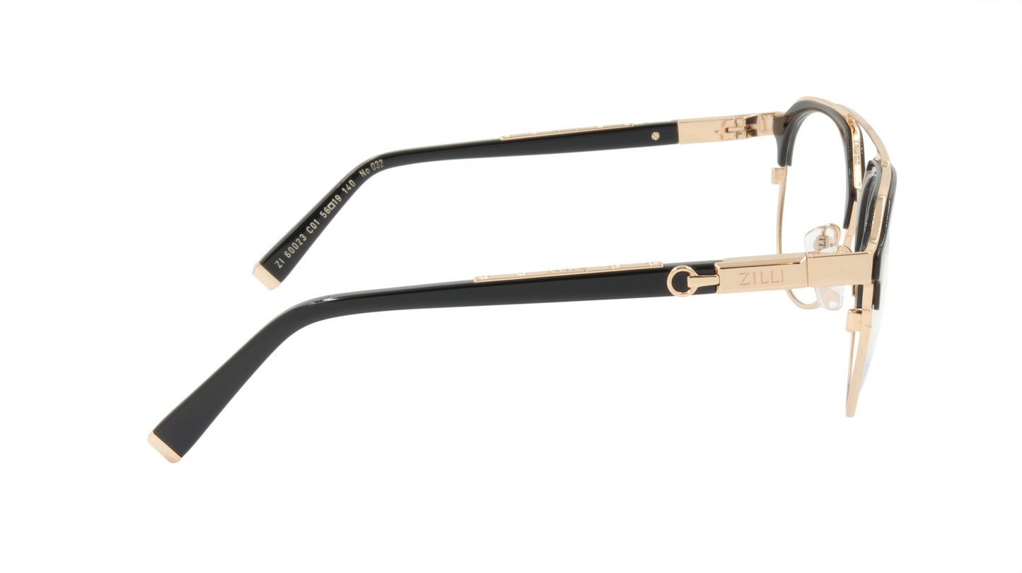 ZILLI Eyeglasses Frame Titanium Acetate Leather France Made ZI 60023 C01