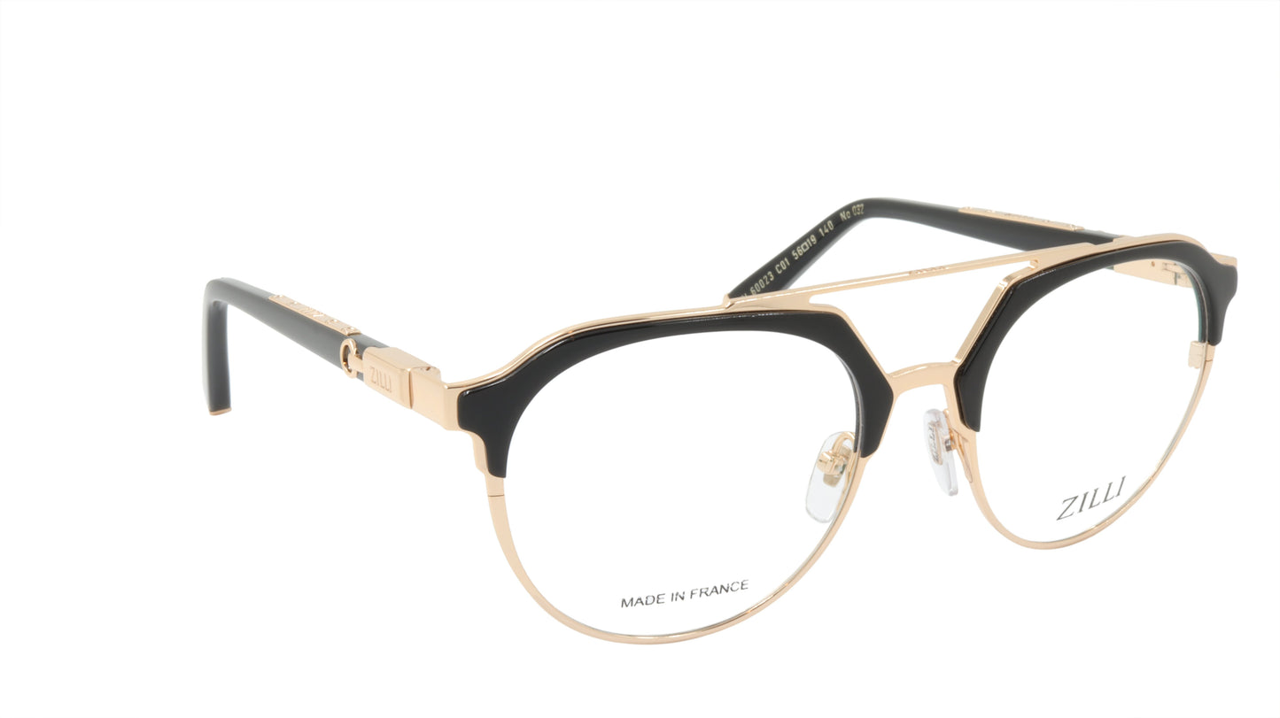 ZILLI Eyeglasses Frame Titanium Acetate Leather France Made ZI 60023 C01