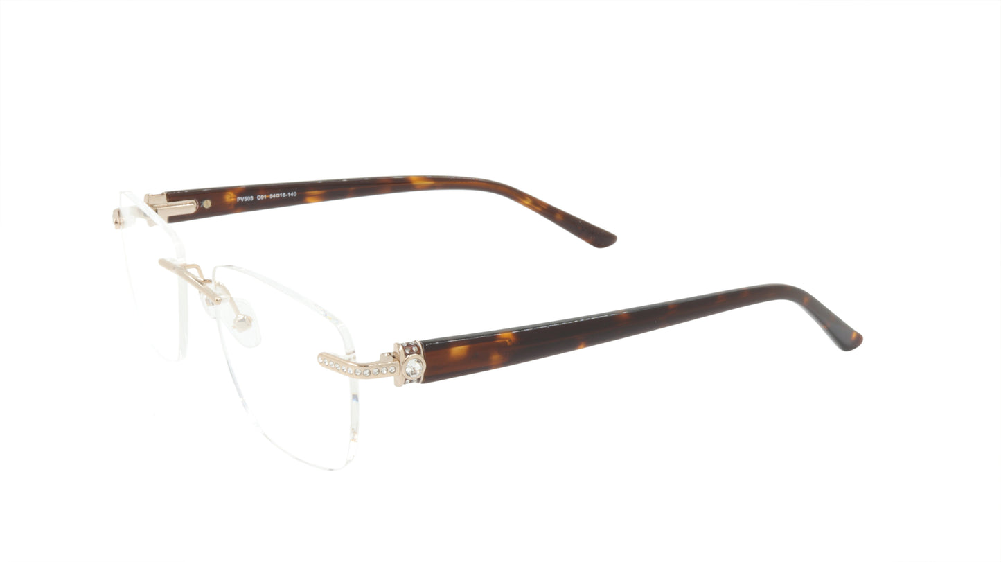 Paul Vosheront Tapered Square Rimless Titanium Optical Eyewear