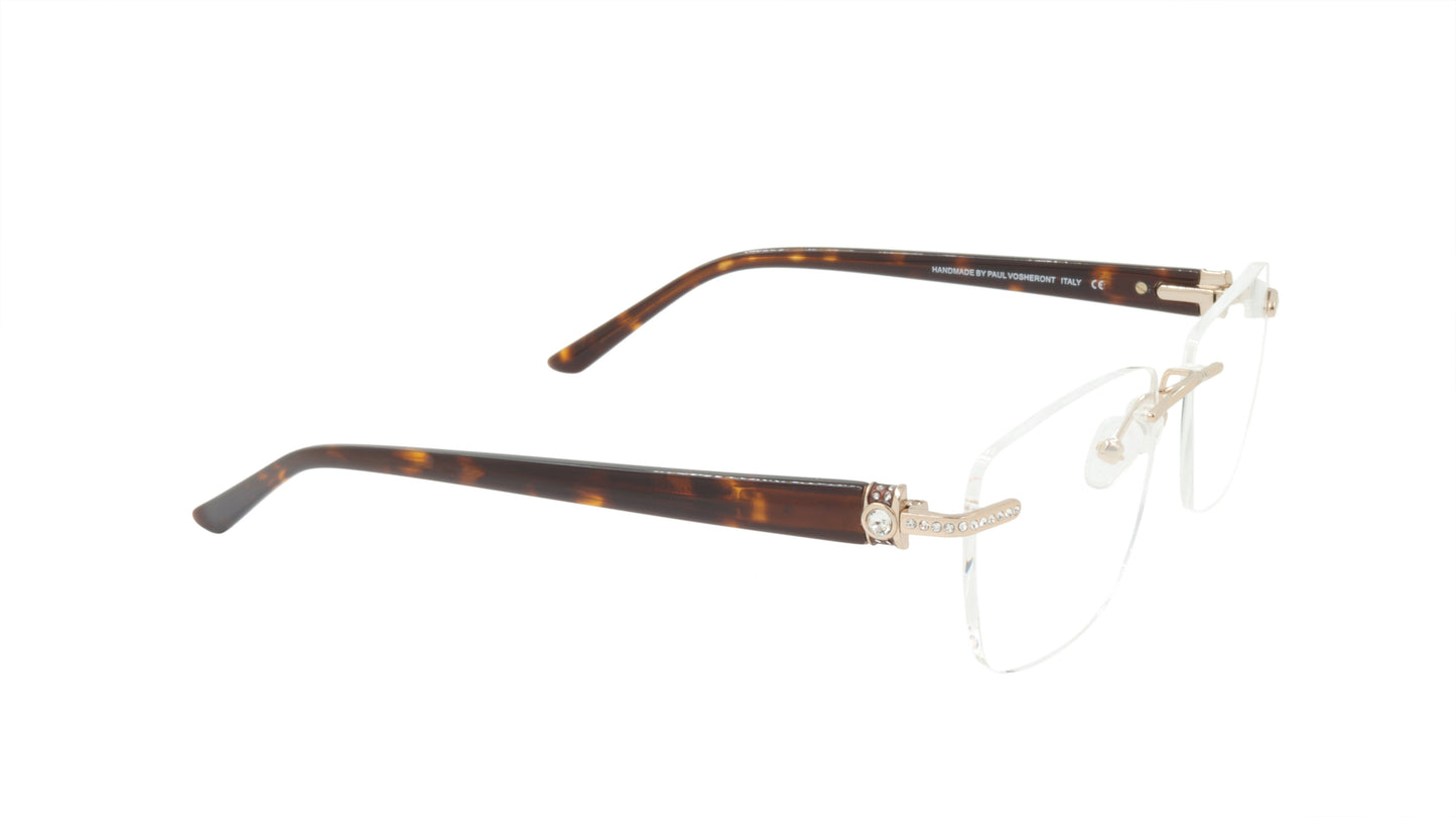 Paul Vosheront Tapered Square Rimless Titanium Optical Eyewear