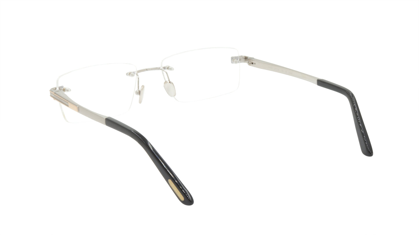 Paul Vosheront Men's Rimless Eyeglasses Mix of Gold and Silver Titanium