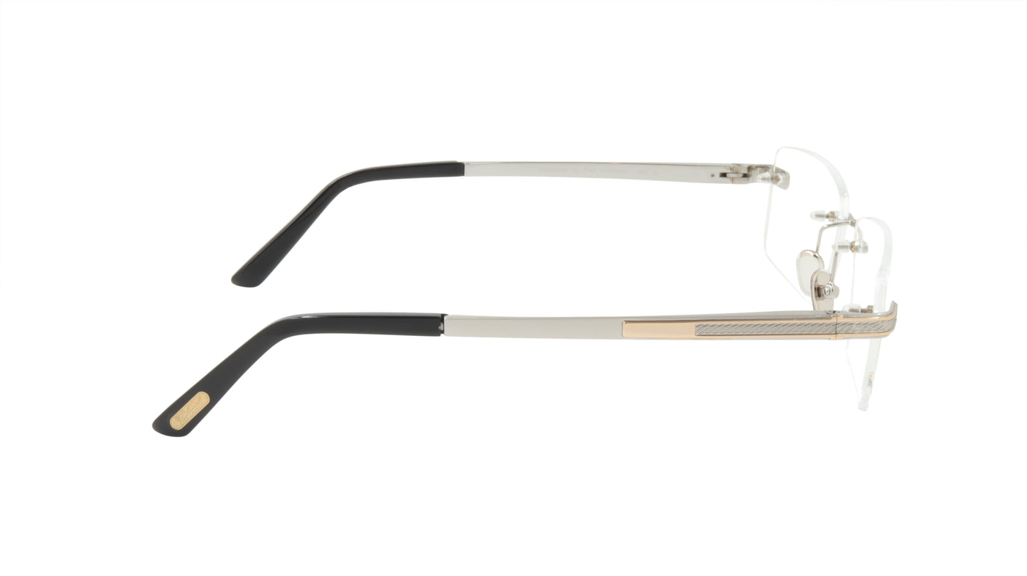 Paul Vosheront Men's Rimless Eyeglasses Mix of Gold and Silver Titanium
