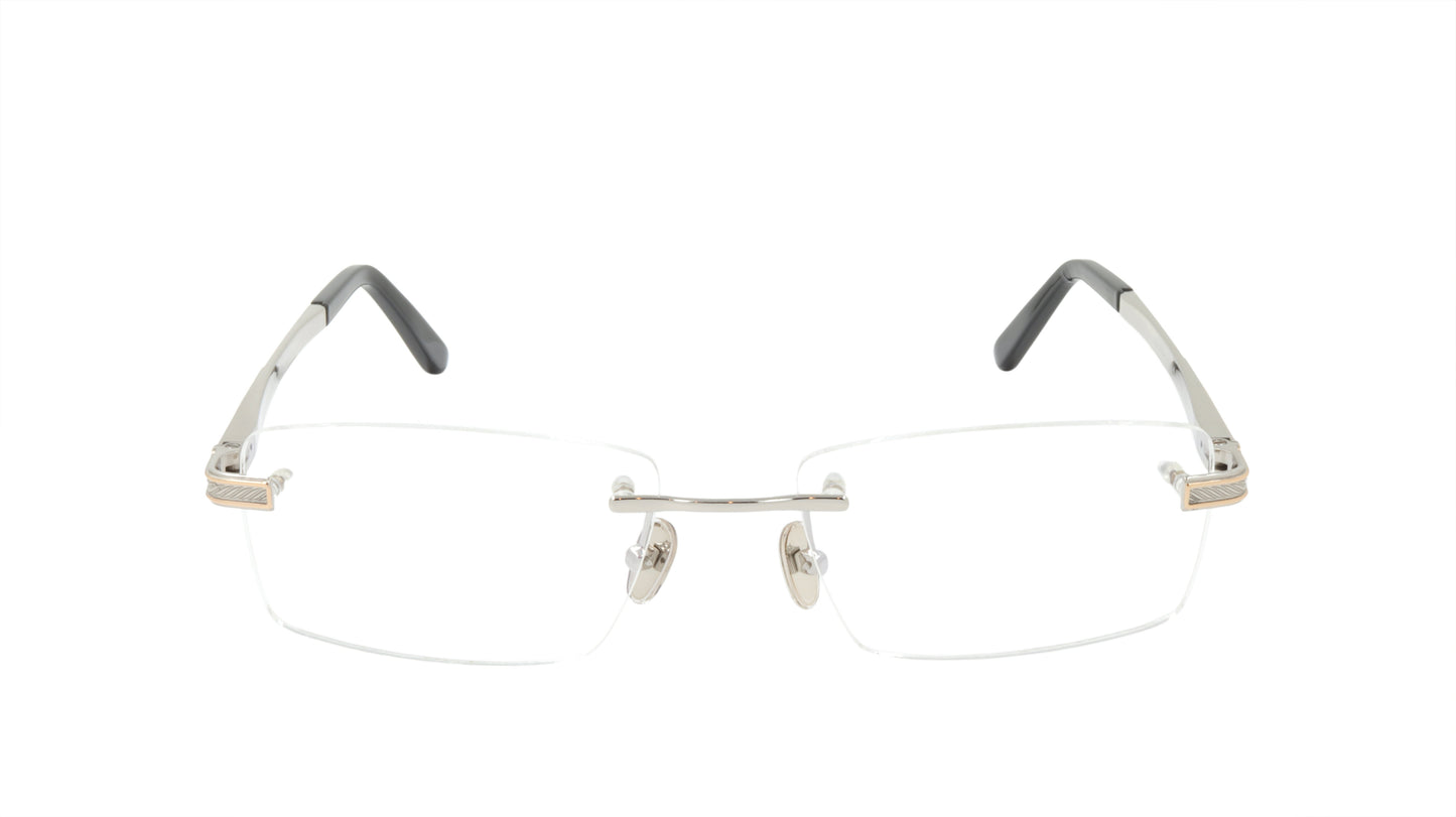 Paul Vosheront Men's Rimless Eyeglasses Mix of Gold and Silver Titanium