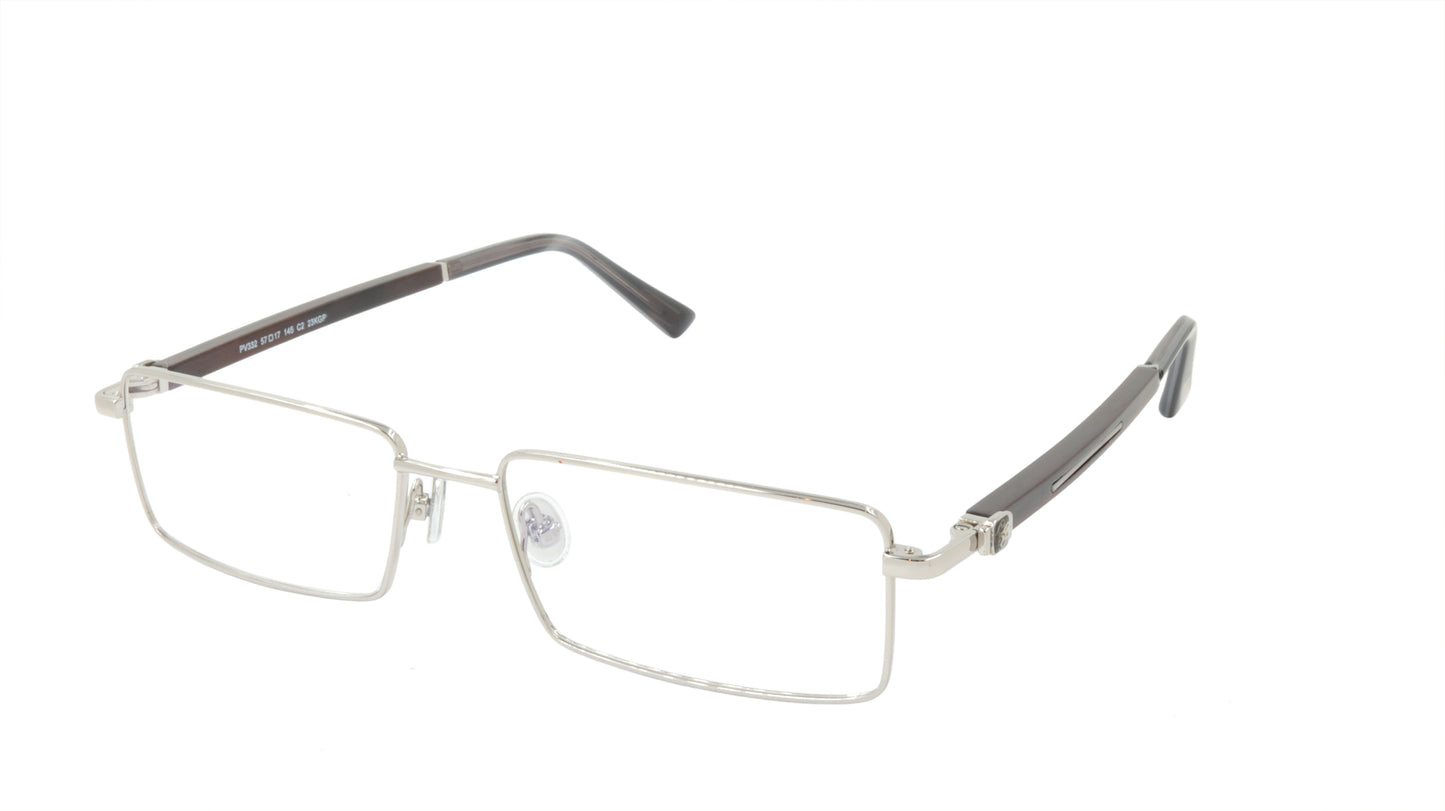 Paul Vosheront Eyeglasses Frame Gold Plated Titanium Wood Acetate Italy PV332 C2