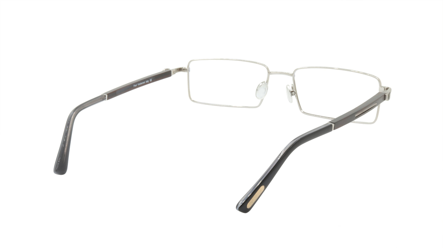 Paul Vosheront Eyeglasses Frame Gold Plated Titanium Wood Acetate Italy PV332 C2