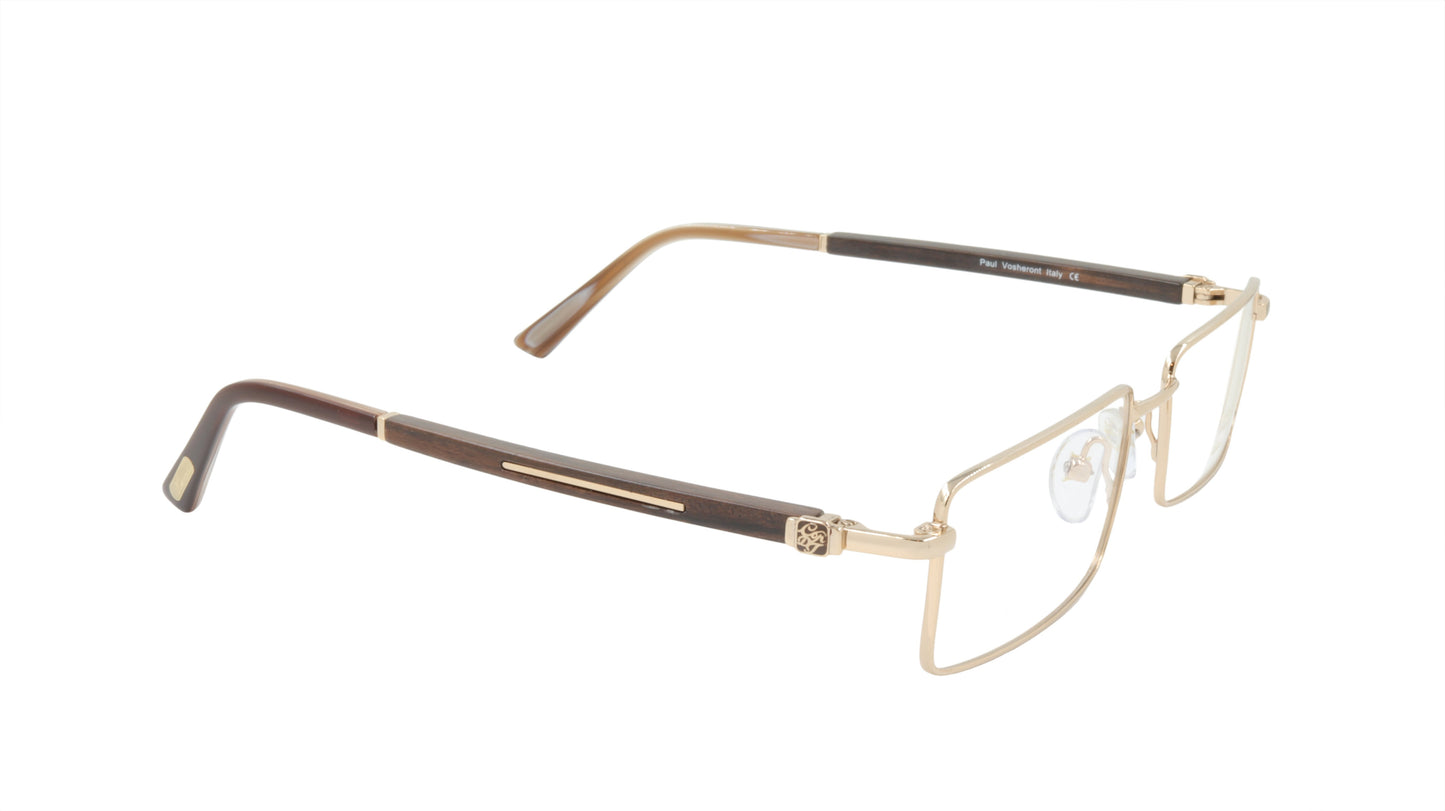 Paul Vosheront Rimless Eyeglasses with Titanium and Tortoise Shell Acetate